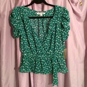 Green chiffon top