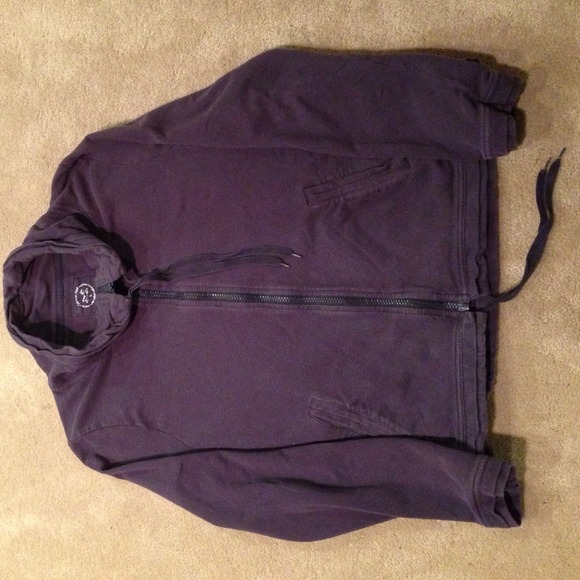 Faded navy zip up (no hood) w drawstrings