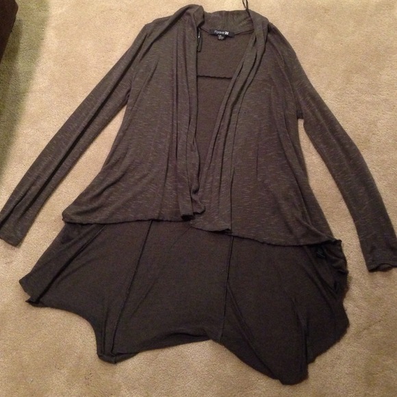 Light cardigan gray with lighter gray horizontal