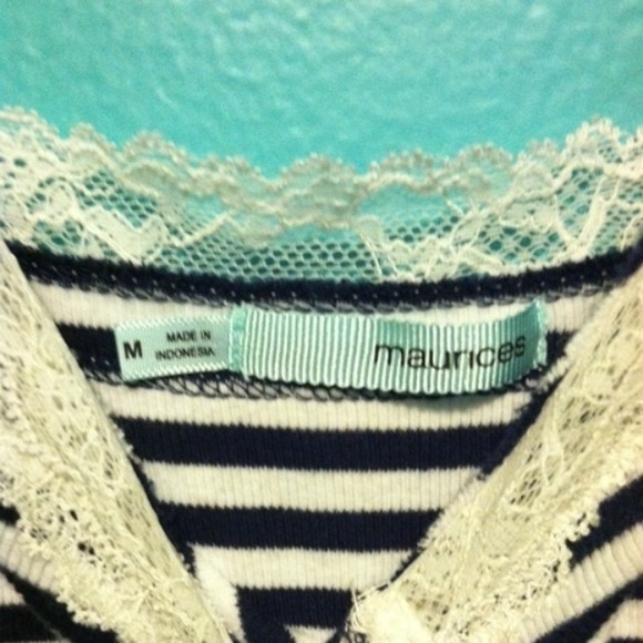 Navy blue & white striped tank top! - Picture 3 of 3