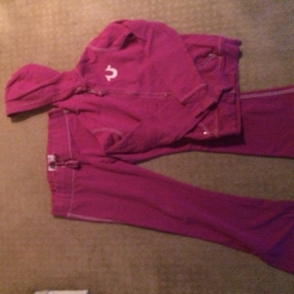 Hot Pink True Religion sweatsuit