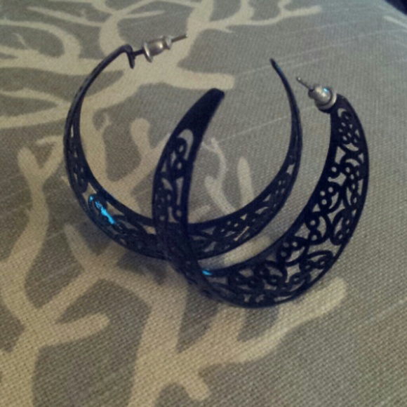 Black hoop earrings