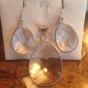 Sterling silver earrings and pendant