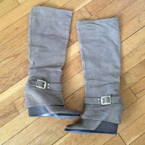 Vince Camuto wedge buckle boots size 6 1/2
