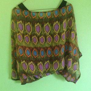 Bat wing pattern top