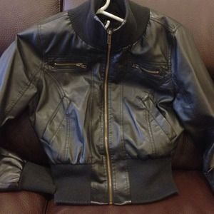 Black leather jacket