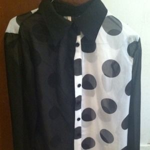 Long sleeved see-through shirt.