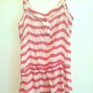 Pink and white striped tank.