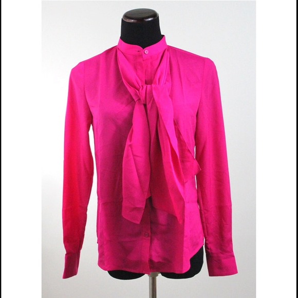 Anne Klein Long Sleeve Cascade Blouse- Peony - Picture 1 of 2
