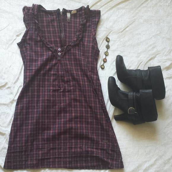 *SOLD* Red and navy plaid dress - Picture 2 of 4
