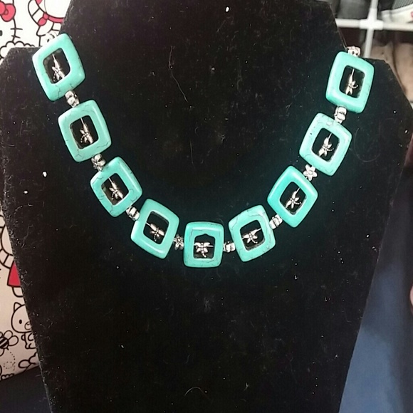 16" turquoise square choker for pinklady09