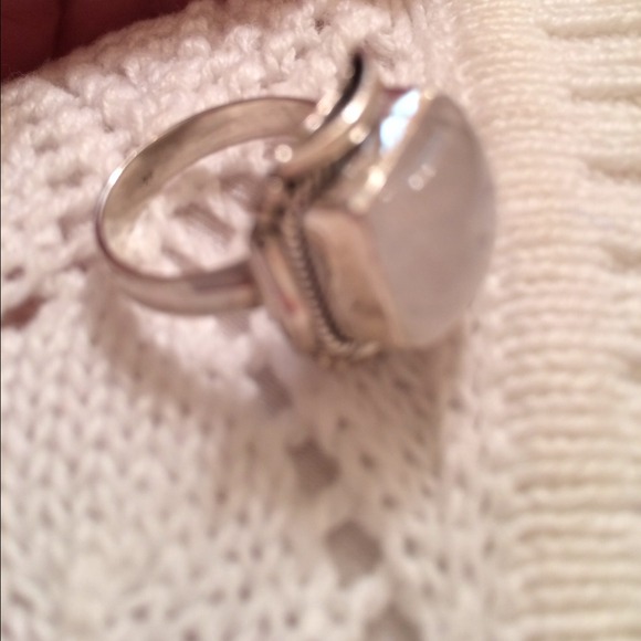 SOLD*Genuine moonstone sterling silver ring - Picture 2 of 2