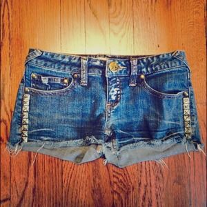 Free People Studded Jean Shorts