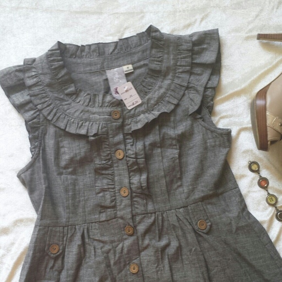 *SOLD* Sweet Vintage-inspired grey dress - Picture 3 of 4