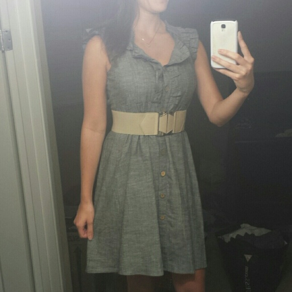 *SOLD* Sweet Vintage-inspired grey dress - Picture 2 of 4