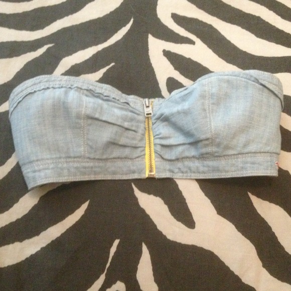 Hollister Other - 🚫SOLD/BUNDLED🚫Hollister Denim Bandeau 💛💙