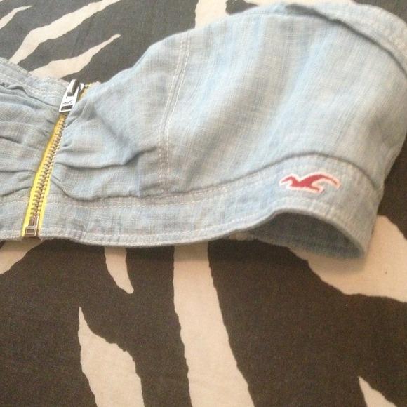 🚫SOLD/BUNDLED🚫Hollister Denim Bandeau 💛💙 - Picture 2 of 4