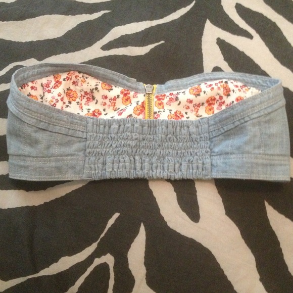 🚫SOLD/BUNDLED🚫Hollister Denim Bandeau 💛💙 - Picture 4 of 4
