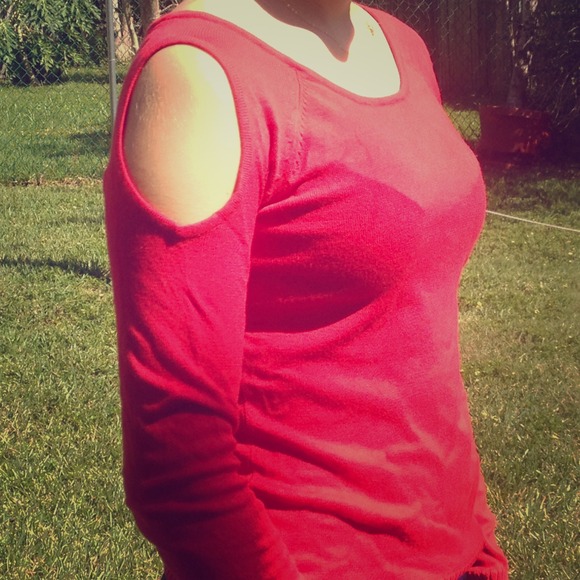 Red Cut-Out Sweater