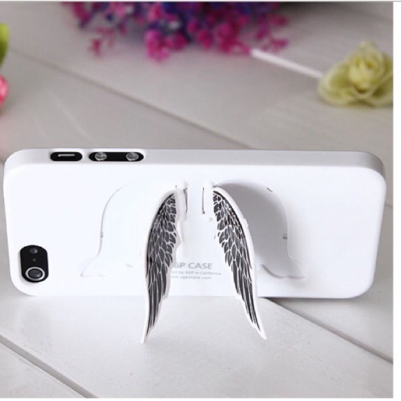 Accessories - Super Cute White iPhone Wings Stand Case