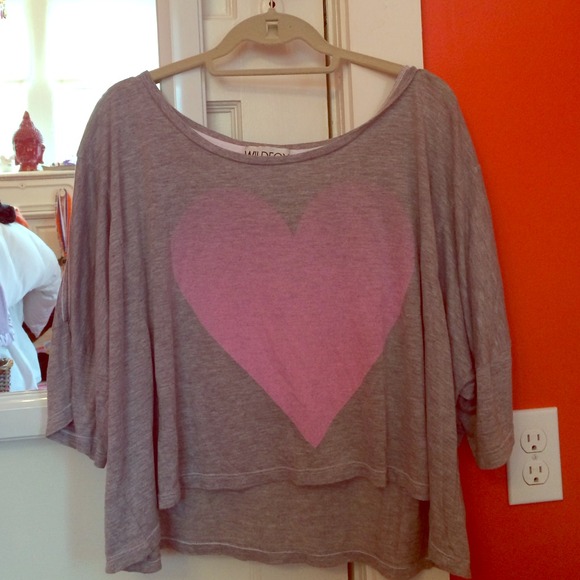 Light grey Wildfox heart t shirt