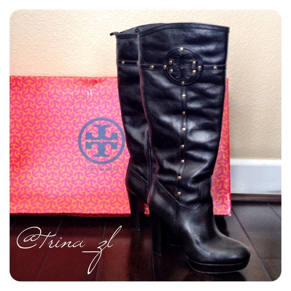 TORY BURCH Colleen Platform Boots, Black