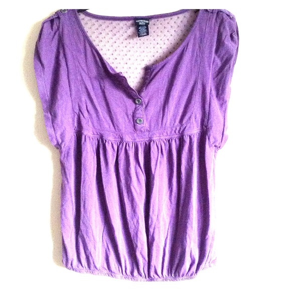 Purple Cotton Mesh Top
