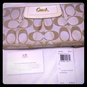 Reduced coach cream and khaki wallet