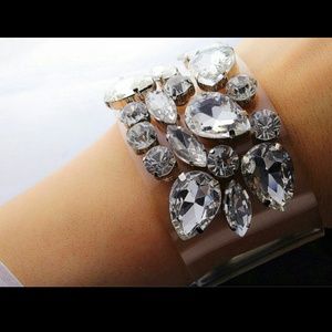 Pvc rhinestone snap on bracelet