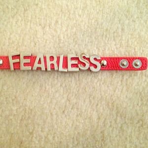 "Fearless" Coral Leather BCBG Bracelet