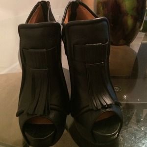 L.a.m.b peep toe booties