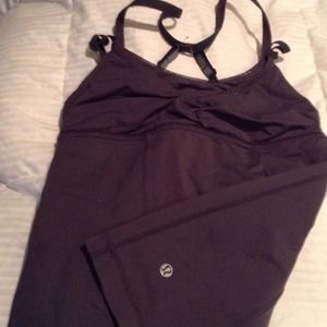 Lululemon charcoal grey tank with built in support
