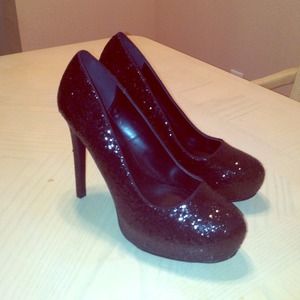 Sparkly black heels