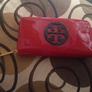 Red zip up wallet