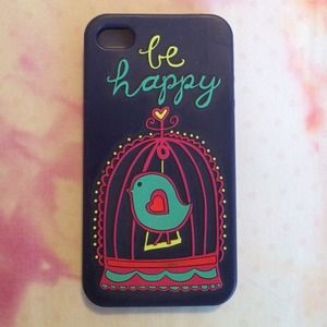 IPhone 4s rubber 'be happy' phone case