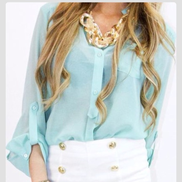 💙Baby Blue Sheer Top💙