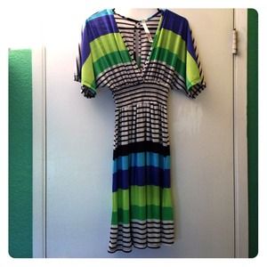 Pretty dress.   Black stripes