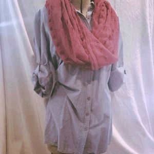 Denim shirt with rolled up sleeves