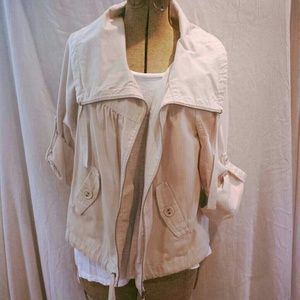 Khaki jacket with large collar