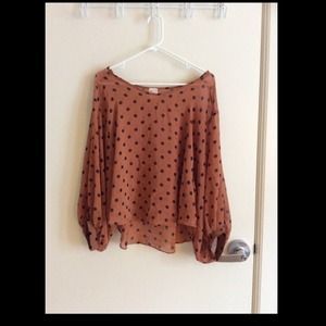 Audrey 3+1 Polka Dot Puff Sleeve Blouse