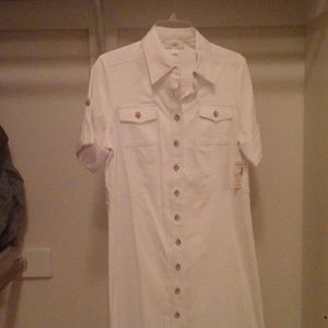 Off White Summer Safari Dress