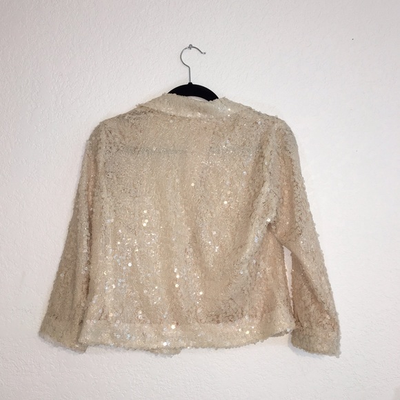 🌴Willow and Clay Cream Sequin Cropped Blazer🌴 - Picture 3 of 3