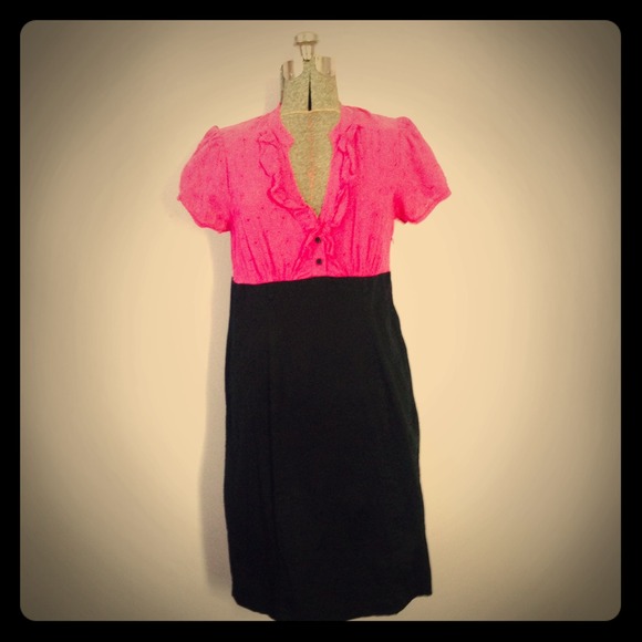 Black and Pink Vintage Style Pin up Dress