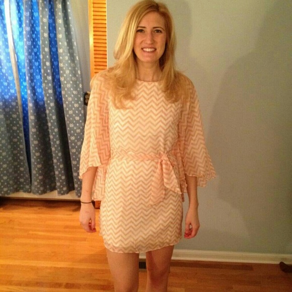 Chevron Bell Sleeve Dress