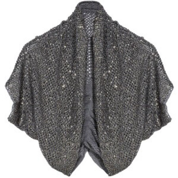 Alice + Olivia Drea Sequined Cotton Knit Shrug