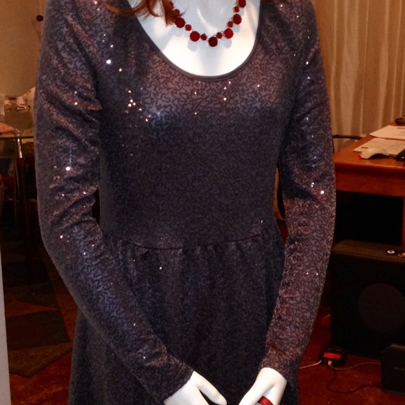 SPARKLY GREY MINI DRESS - Picture 4 of 4