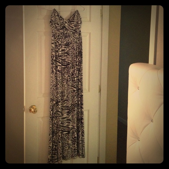 Guess animal print maxi dress
