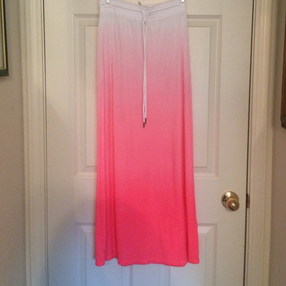 Pink ombré maxi skirt