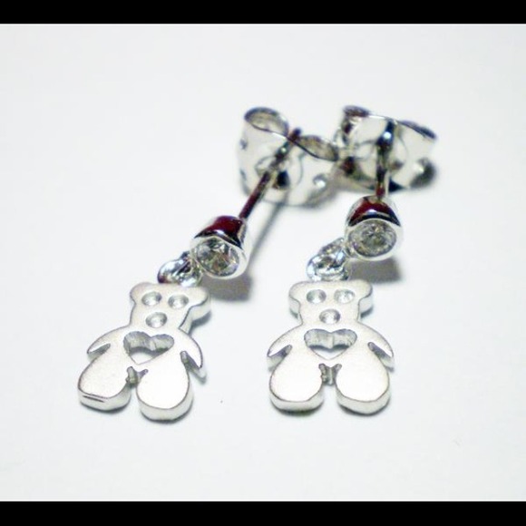 platinum coated sterling silver 925 CZ earrings