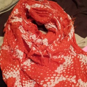 Reduced!! Scarf! Orange & white fringe scarf